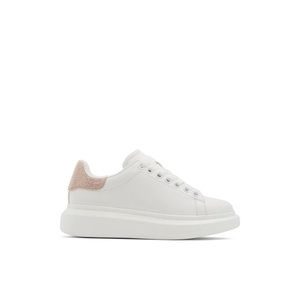 Aldo Dazzle White and Pink Wedged Sneakers
